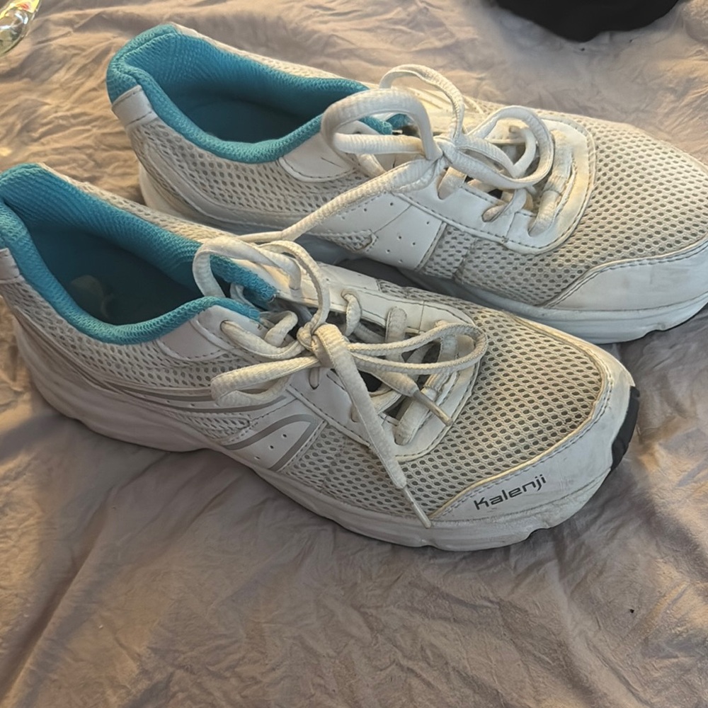 White and Teal Kalenji Sneakers